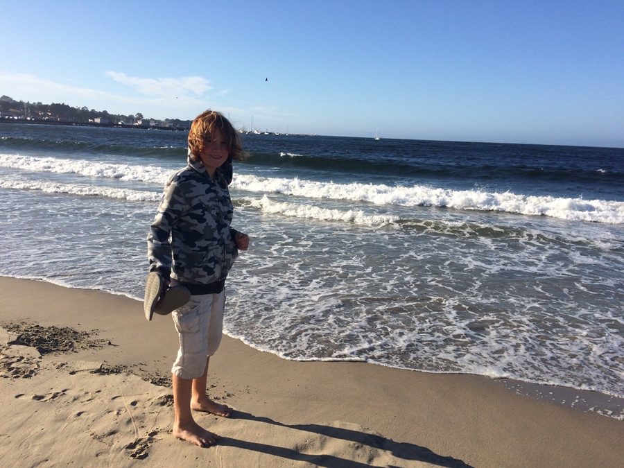 Exploring the beach in Monterey